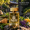 Novo XIV Extrait de Parfum by Komorebi Parfums in a Japanese garden with matcha, lavender and citrus